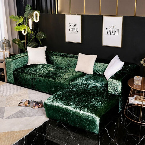 shiny velvet sofa slipcover