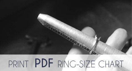 Printable PDF Ring Size chart. Bashert Jewelry. Fine Custom Jewelry Online