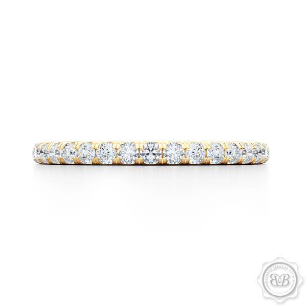 Classic Fishtail Diamond Diamond encrusted Wedding Band.  Handcrafted in Classic Yellow Gold. Free Shipping for All USA Orders. 30-Day Returns | BASHERT JEWELRY | Boca Raton, Florida