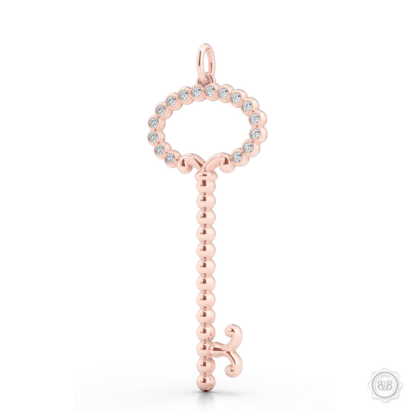 Dainty Rose Gold Key Pendant Necklace | BASHERT JEWELRY - Bashert Jewelry