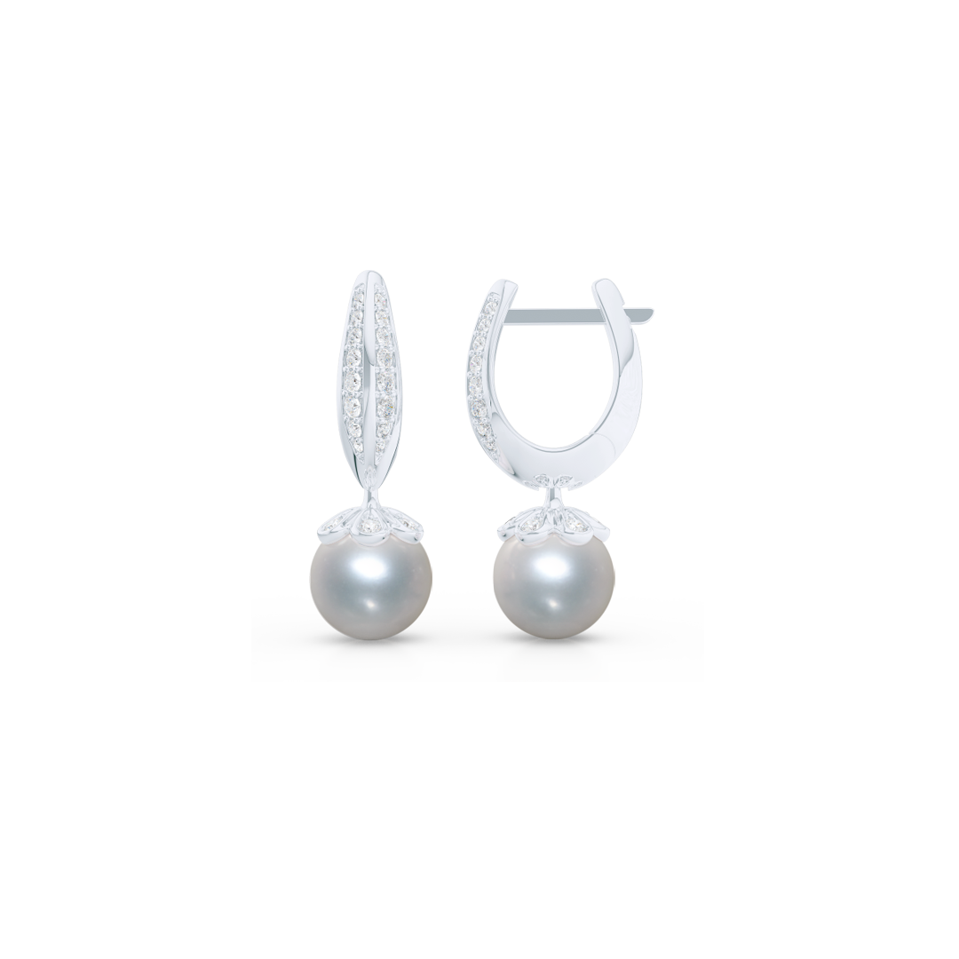 Pearl Interchangeable Hoop Earrings 