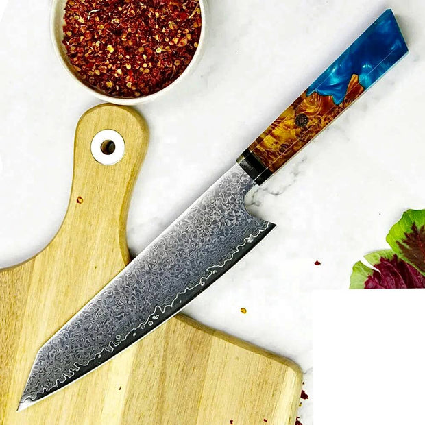 Kitchen Damascus Knife Set Japanese VG-10 Steel Knives Block Set Shadow  Wood Handle for Chef Knife Set High Carbon Core Stainless Steel Full Tang