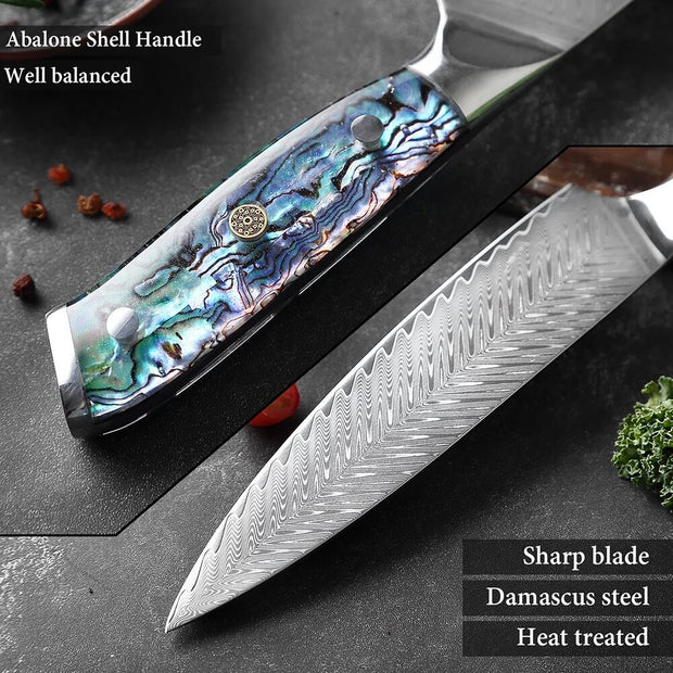 TURWHO Professional Cleaver Knife,7.5 inch 67 Layers Damascus Steel Kitchen  Knives Professional Butcher Knife G10 Handle Damascus Steel Blade Damascus