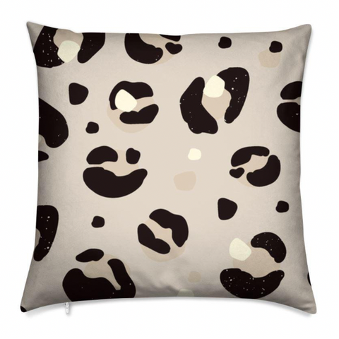 Cream Leopard Print Cushion 