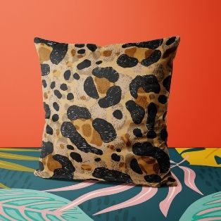 Brown Leopard Print Cushion