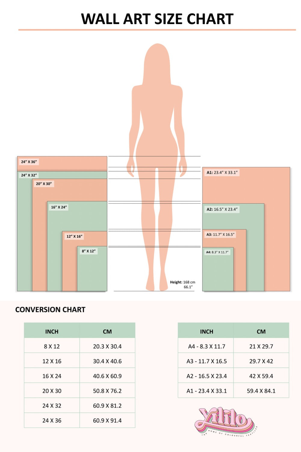 Yililo Wall Art Height Chart