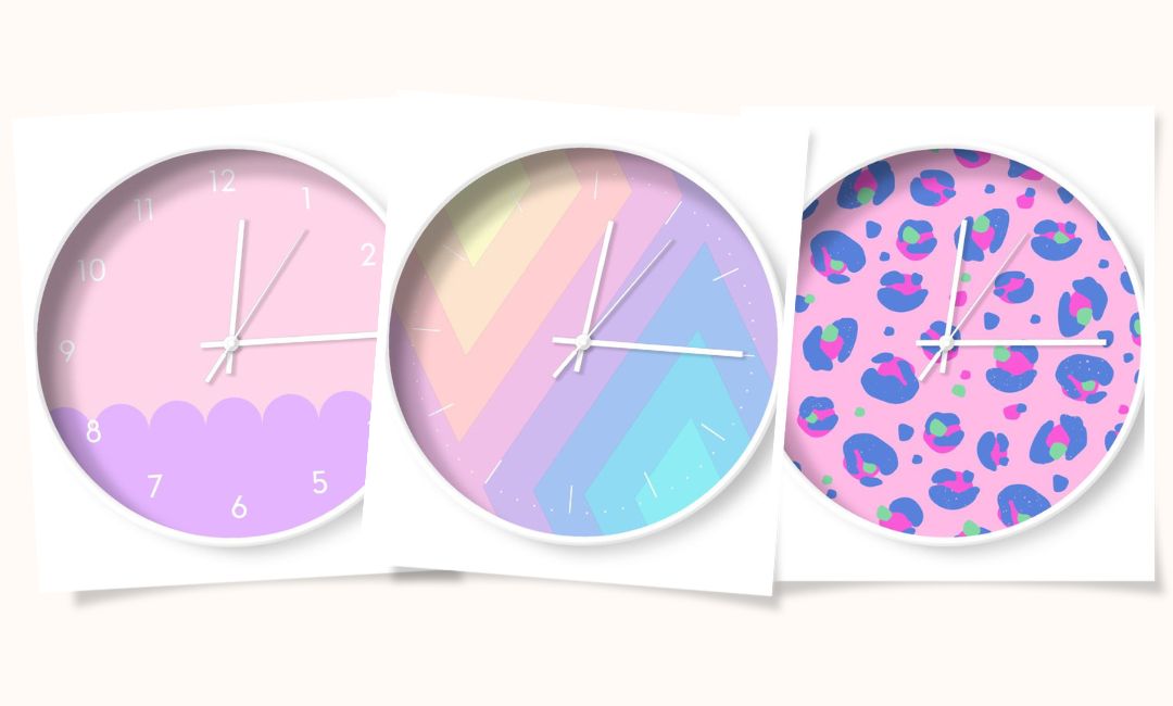 Colourful Wall clocks by Yililo