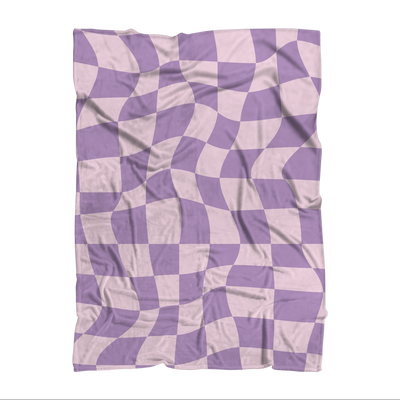 90s Purple Check Lightweight Throw Blanket - Yililo