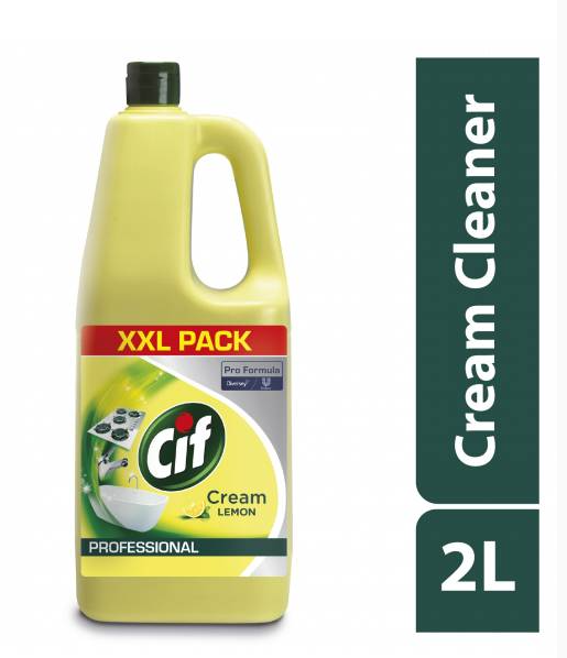 Cif Cleanboost Cream Cleaner for hard surfaces with no damage, 500ml, Lemon  scent