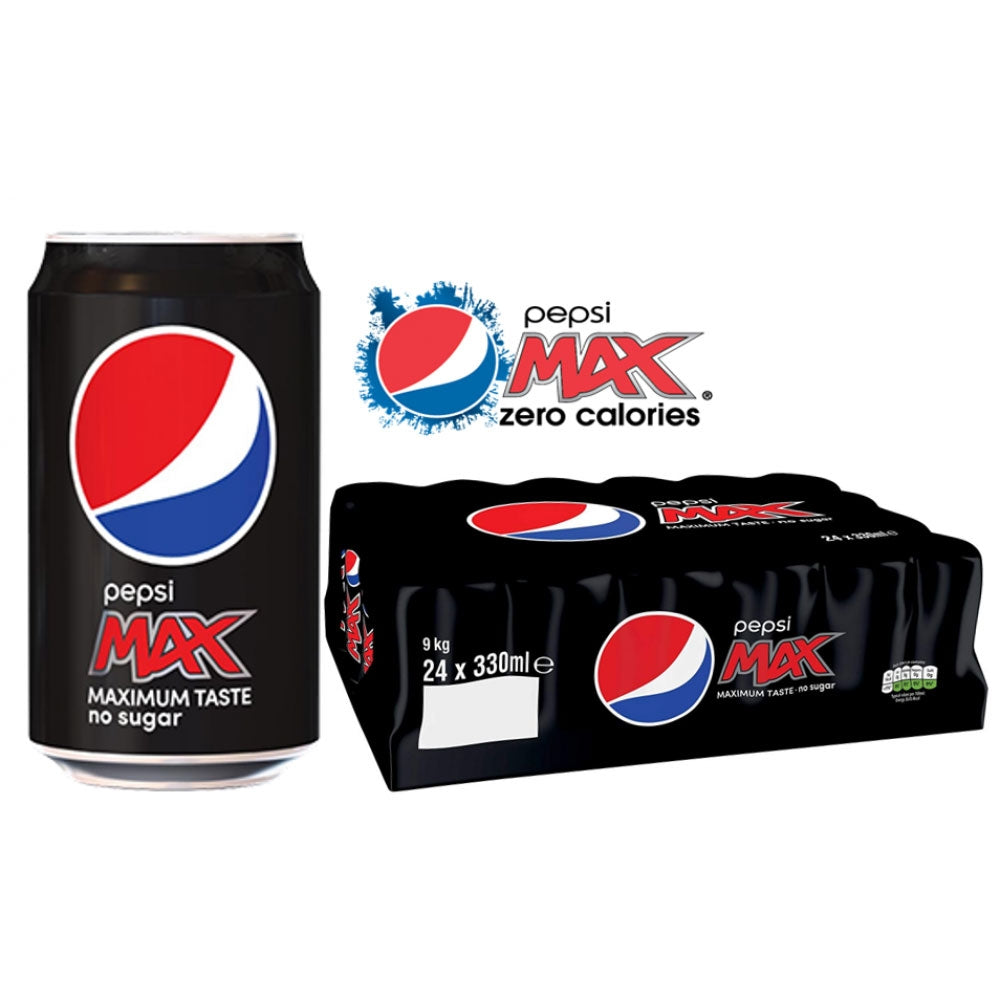 Pepsi Max Cola 330ml Cans (Pack of 24) – UK Business Supplies