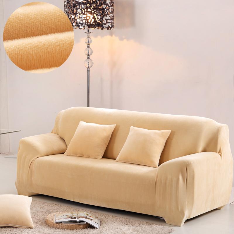 Stretch Velvet Sofa Cover,Universal Thick Plush Couch Cover – Special ...