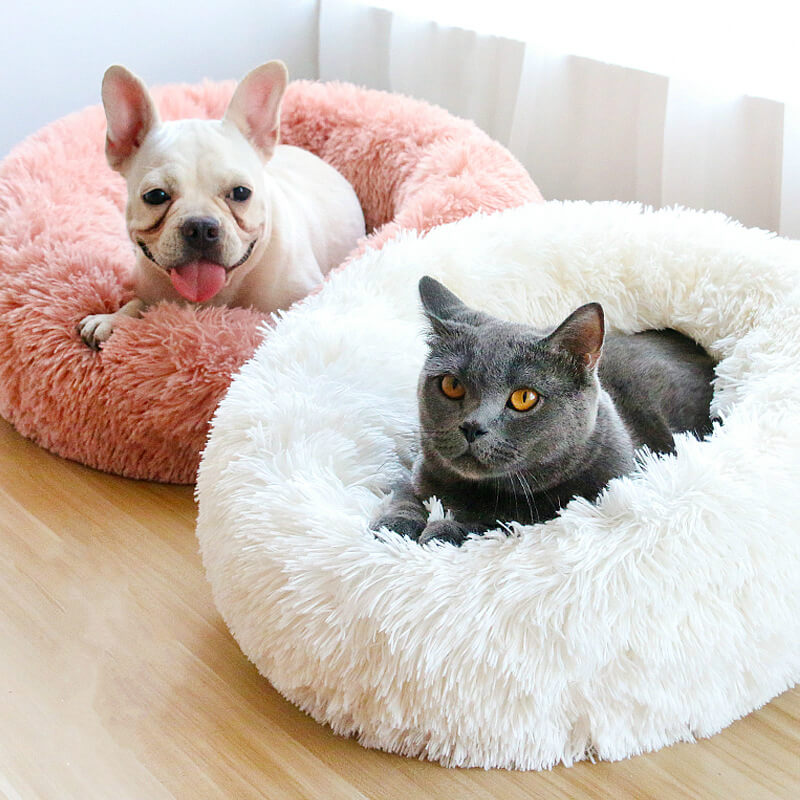 Calming Pet Bed|Soft, Comfy and Fluffy Cat & Dog Bed ...