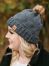 You Hat Me At Hello Dark Charcoal Cable Knit Hat