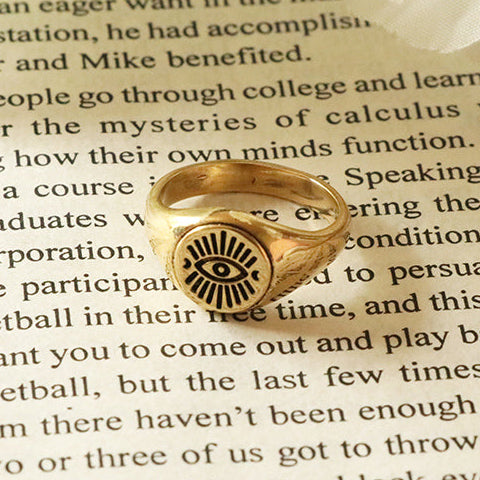 Evil Eye Signet Ring