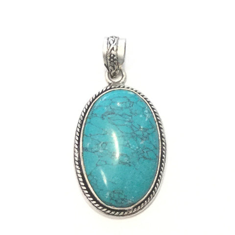 Silver Turquoise Stone Pendant