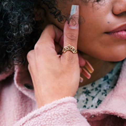 Geometric Flower Ring