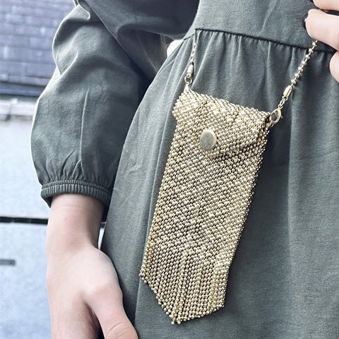 Gold chainmail bag