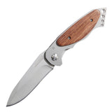 SS Locking Pocket Knife w/Wood Handle