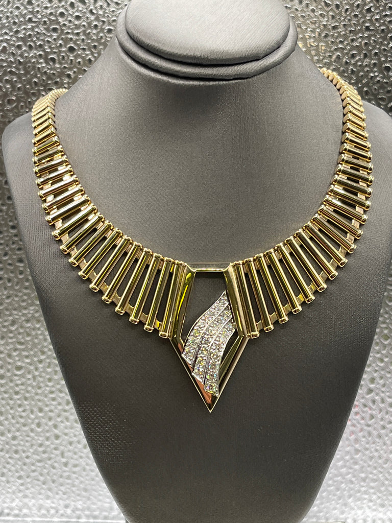 Gold Large Cleopatra Necklace and earrings set - My Secret Garden