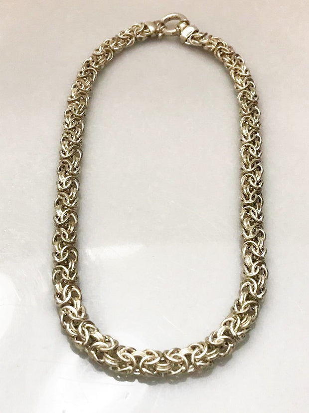 Sterling Silver .925 Bismark Design 18" Chain Made In Italy
