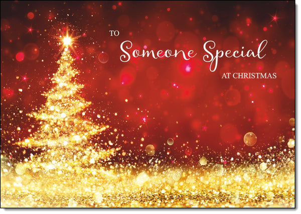 Someone Special Christmas Card Gold Abstract ChristmasTree