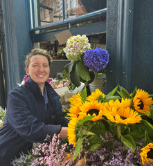 Carys with sunflowers