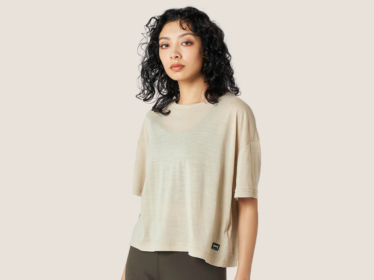 sn] super.natural] W ボクシー TEE スーパーナチュラル