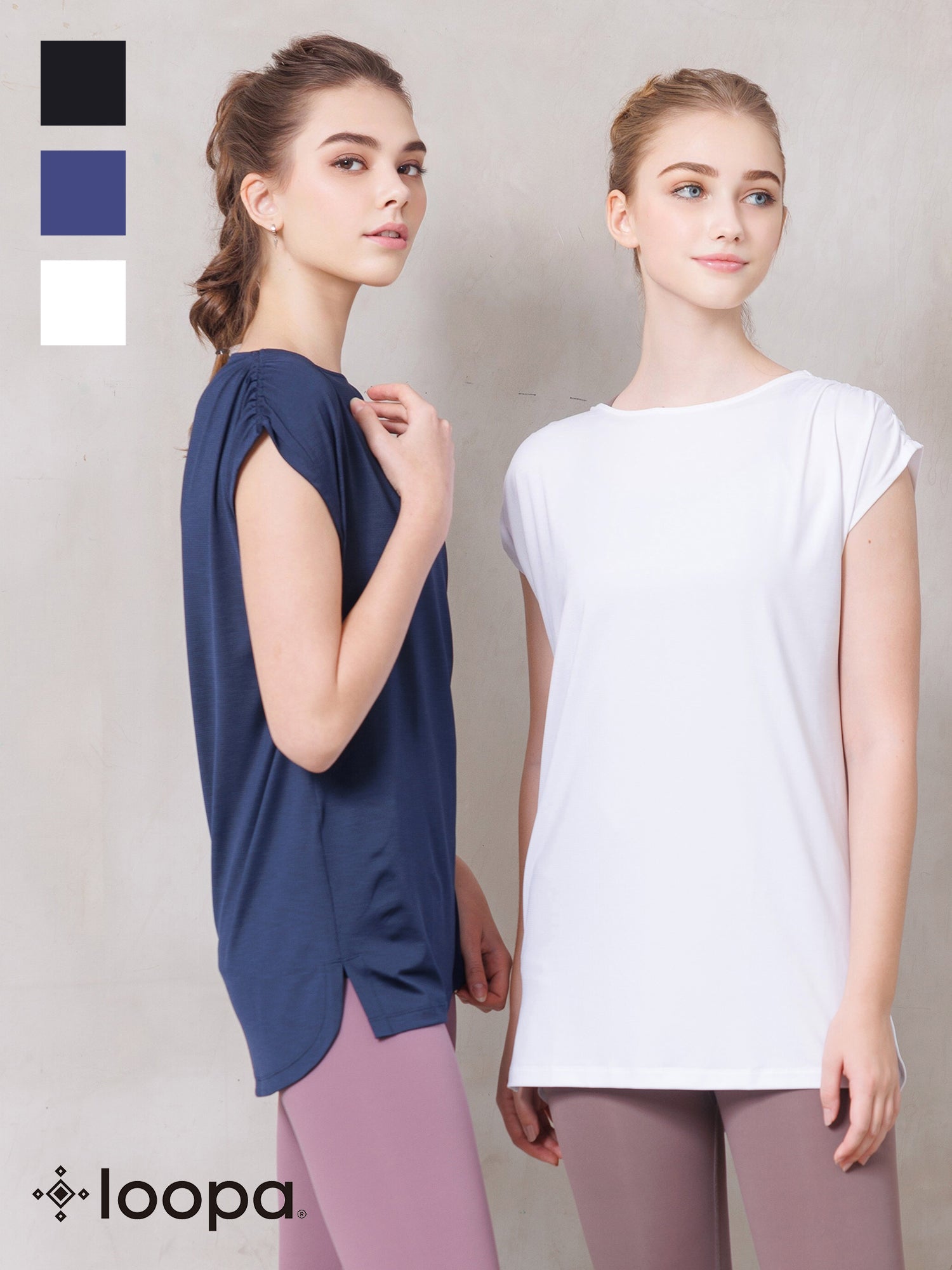 [Loopa] ルーパ ルーシュ ヨガ チュニック ruche yoga tunic Tシャツ