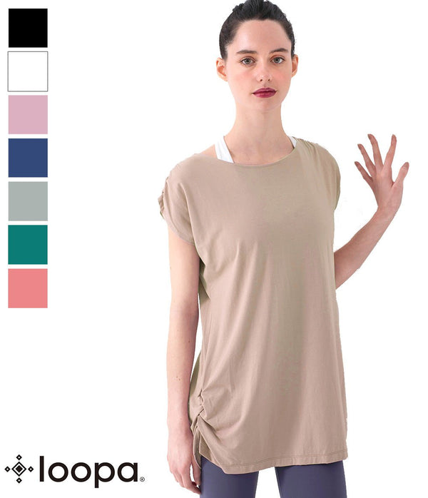 [Loopa] ルーパ ルーシュ ロング Tシャツ Yoga Roush long Tee / ヨガ