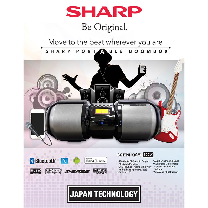 sharp 100 watt boombox