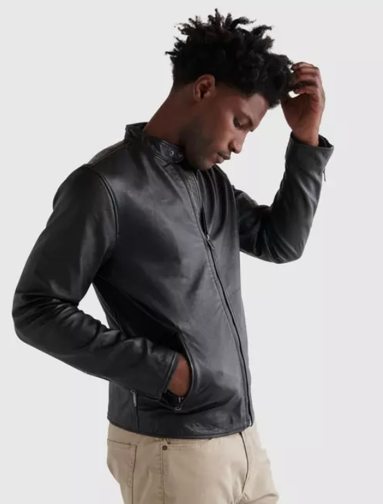 31.lucky brand clean leather bonneville jacket