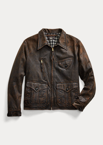 37.ralph lauren leather jacket