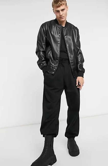 4.asos faux leather bomber jacket