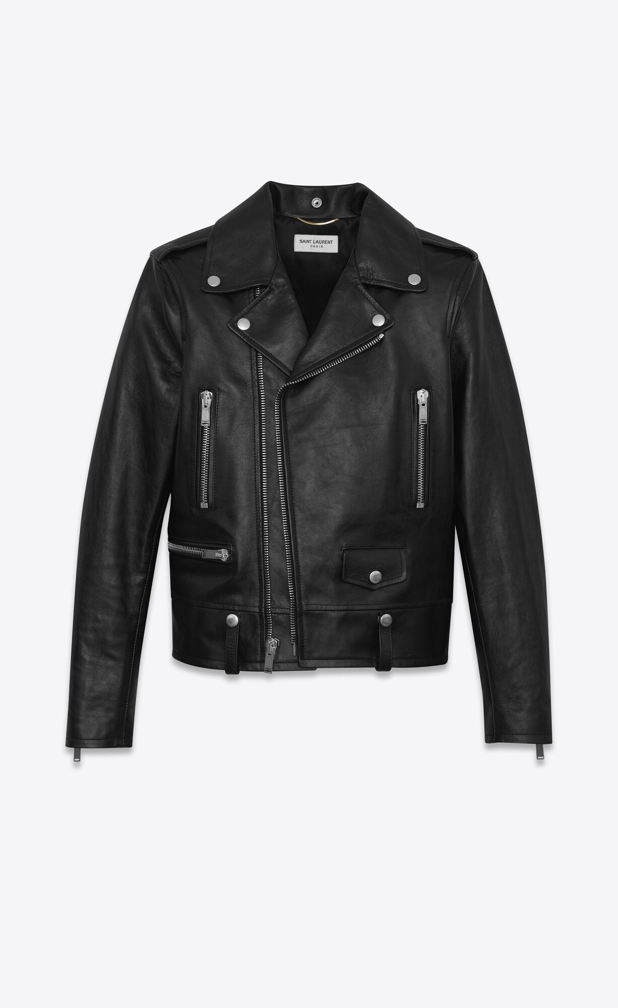 43.saint laurent motorcyclr jacket in shiny vintage leather