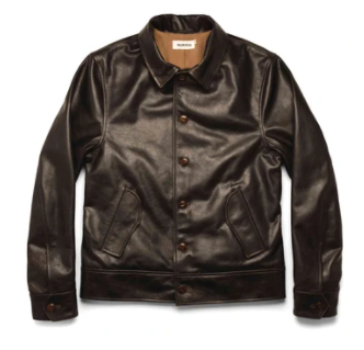 47.taylor stitch the cuyama jacket in cola leather