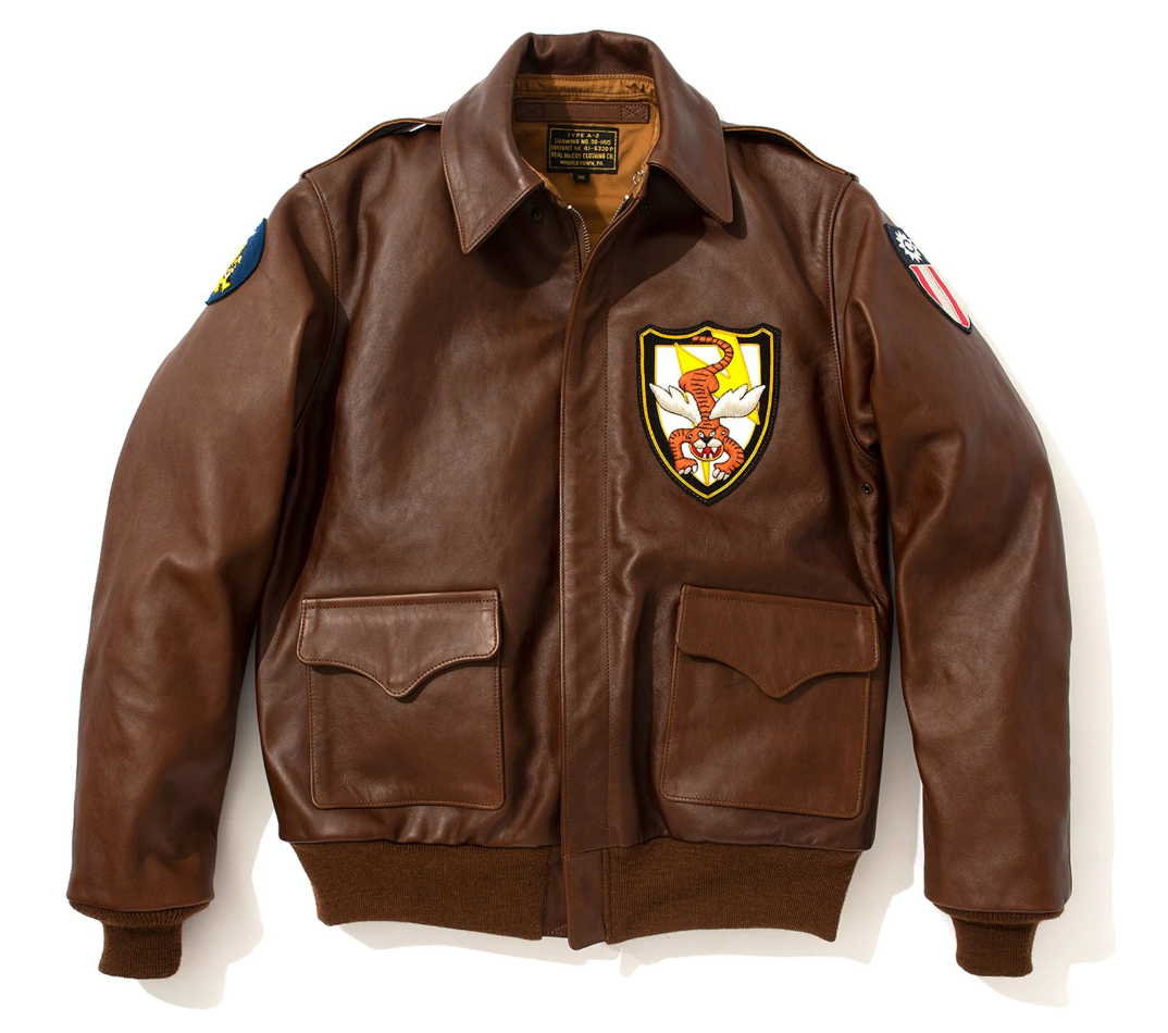 48.the real mccoy s type a-2 flying tigers leather jacket