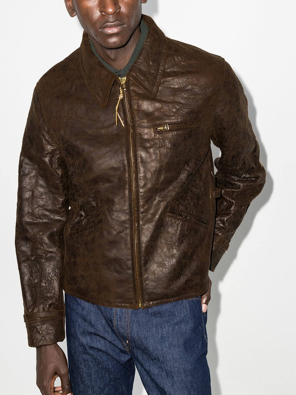 53.visvim garrison leather jacket
