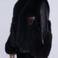 Black Lambskin Leather Jacket with Fox Fur