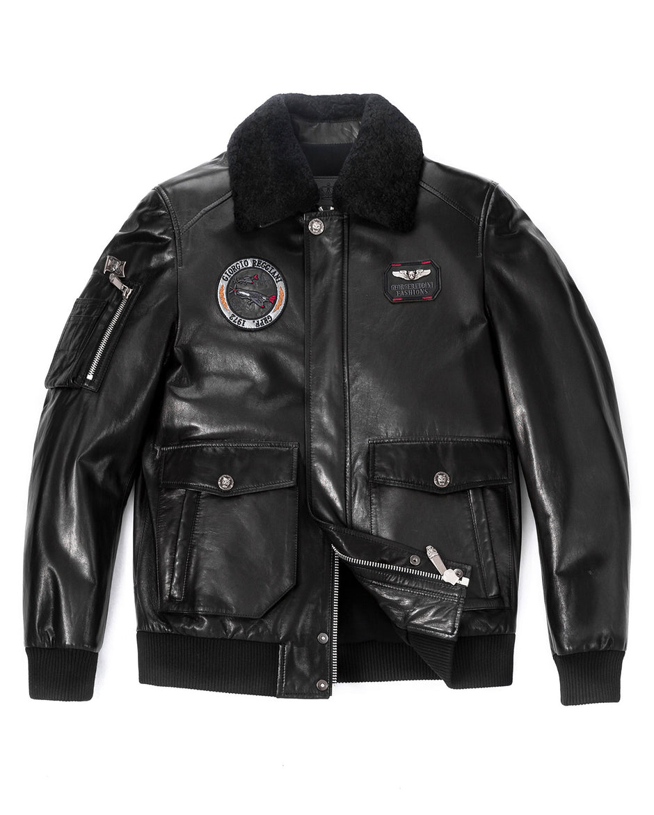 Men's Leather Jacket with Fur Collar | PalaLeather