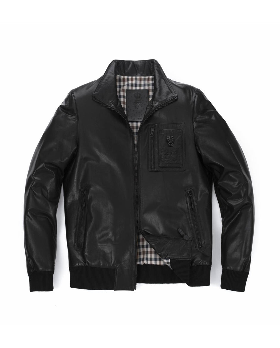 Mens Leather Bomber Jackets - Genuine Leather Aviator Jacket