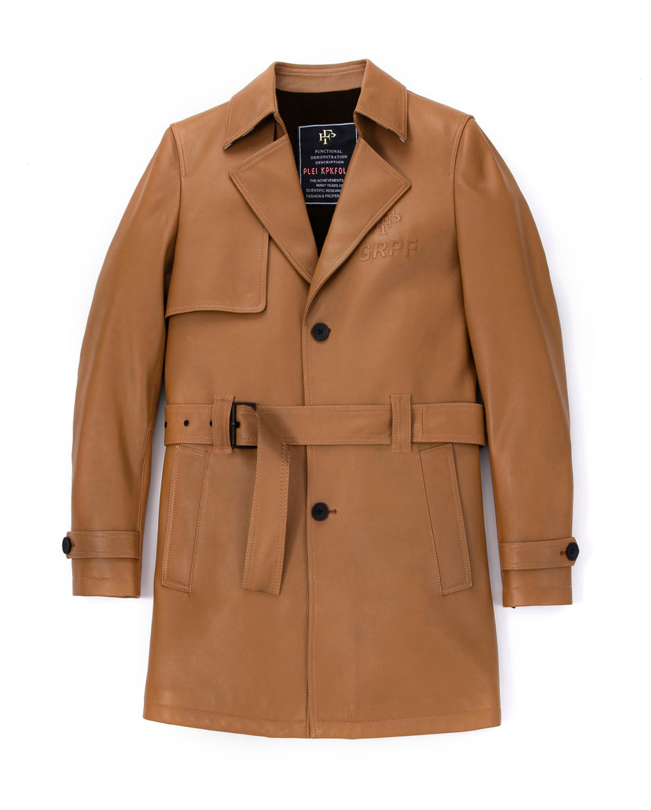 Mens Long Leather Trench Coat Store Online, Trench Coat Men in USA