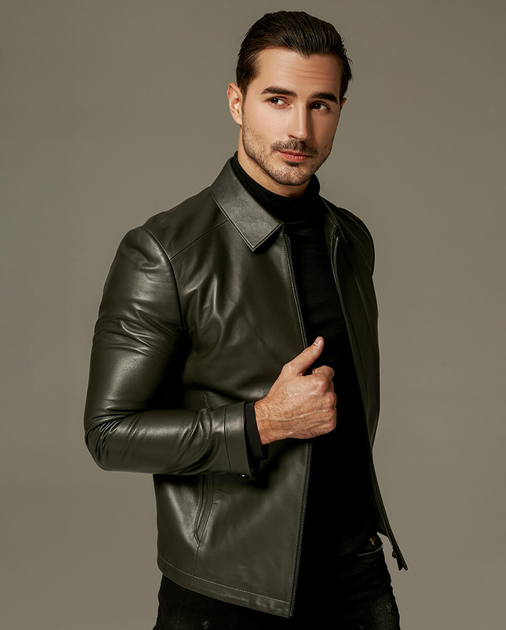 Palaleather Black Zipped Sheepskin Leather Jacket