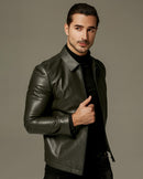 Men's Black Lambskin/Sheepskin Zipped Leather Jacket & Coat | PalaLeather