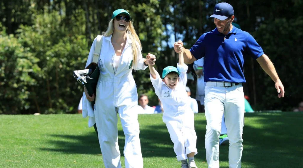 Paul Casey and family take part in the Masters Par 3 Contest
