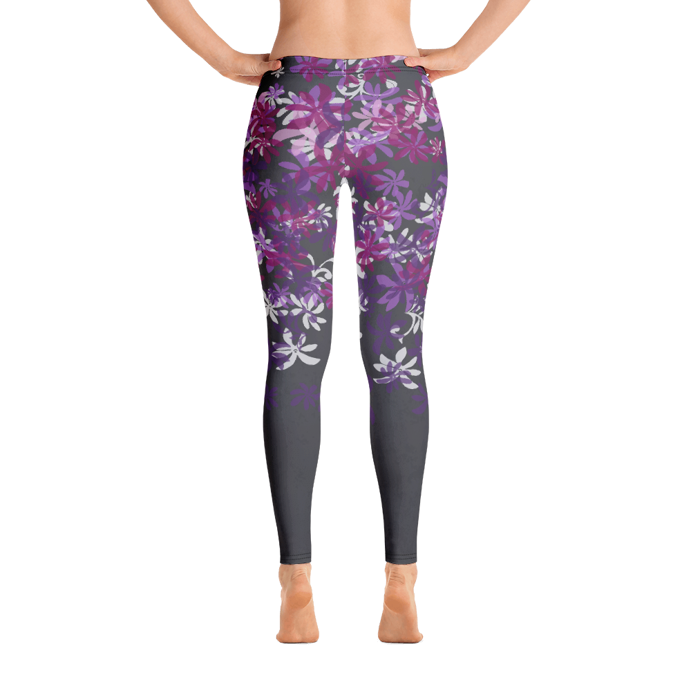 Sports Leggings - Tiare Bloom – Black Pearl Designs