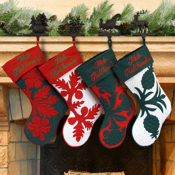 Hawaiian Christmas Stocking Honu -Green