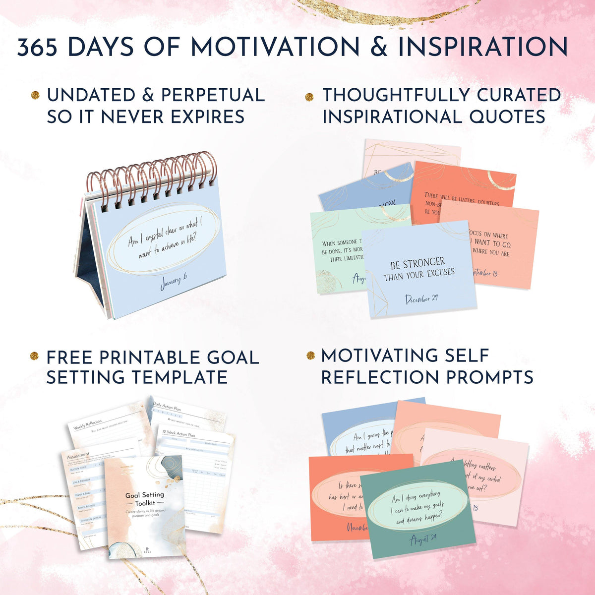 Motivational Desk Calendar Daily Inspirational Quotes Flip Calendar