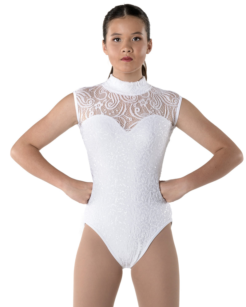 white leotard dance costume