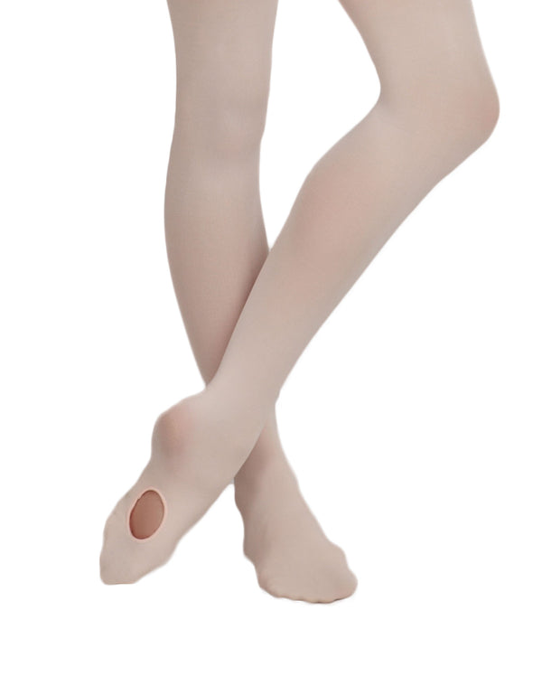 Capezio Suntan Footless Tight w Self Knit Waist Band, Child One Size