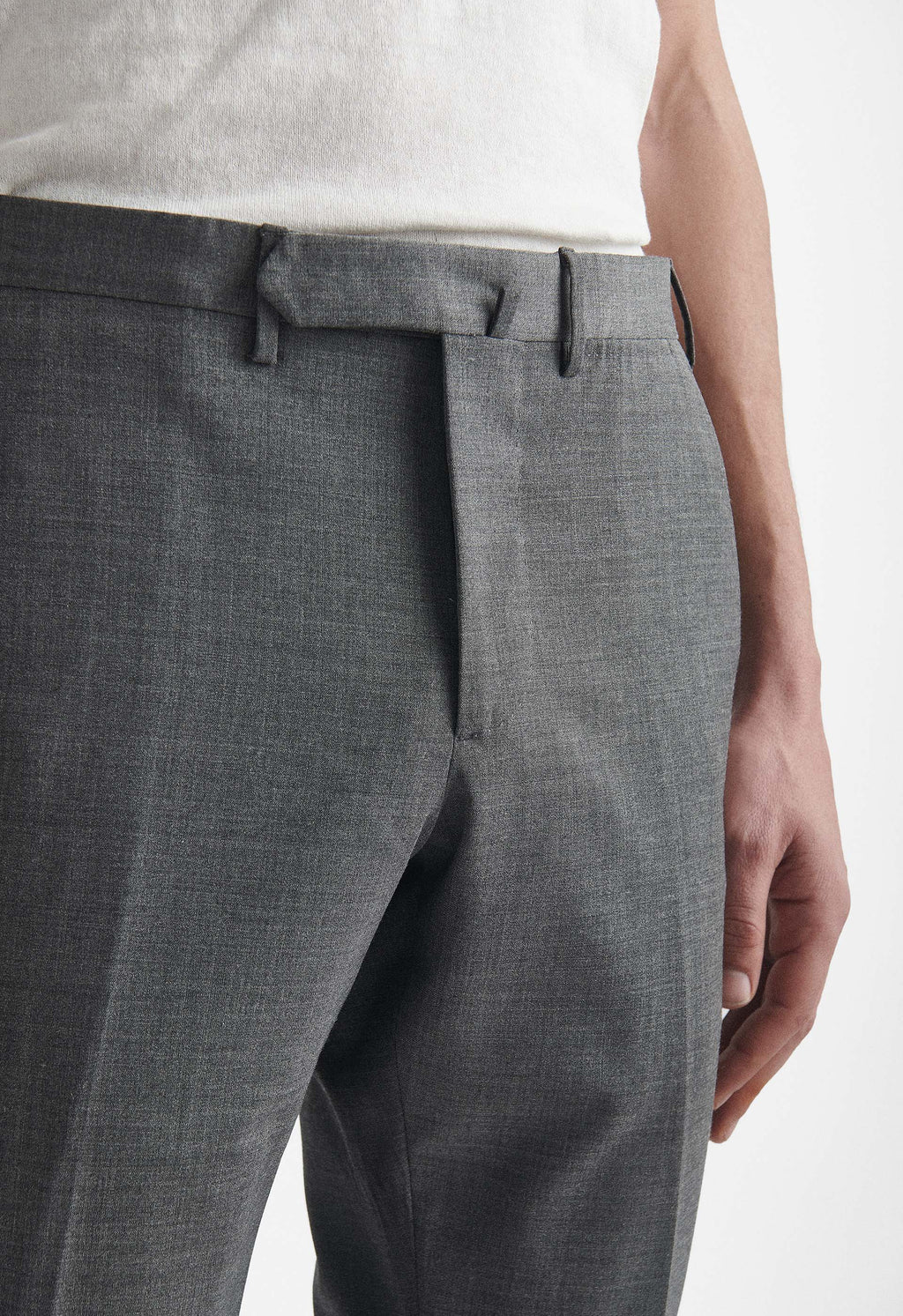 Original 1960s British Mens Grey Worsted Wool Trousers